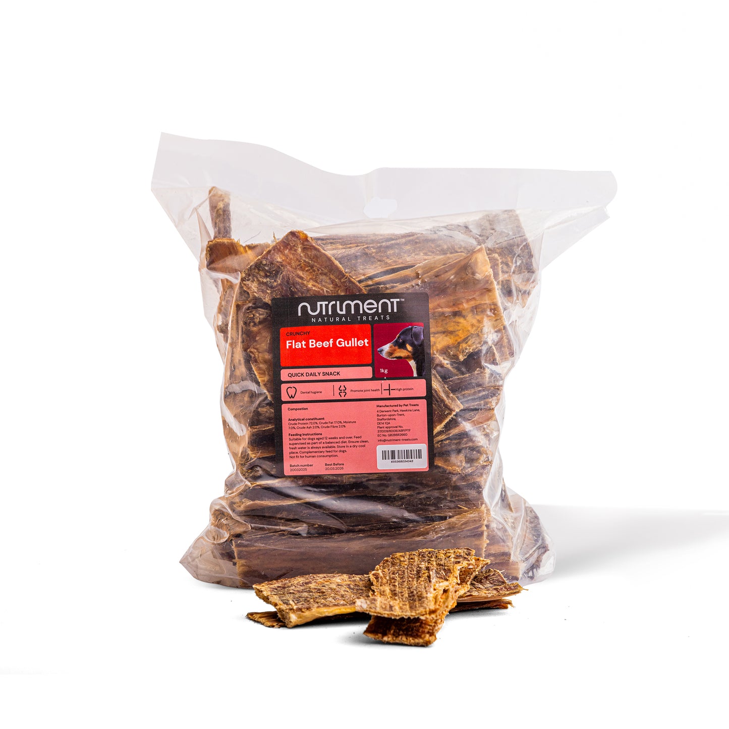 Flat Beef Gullet (500g & 1kg bags)